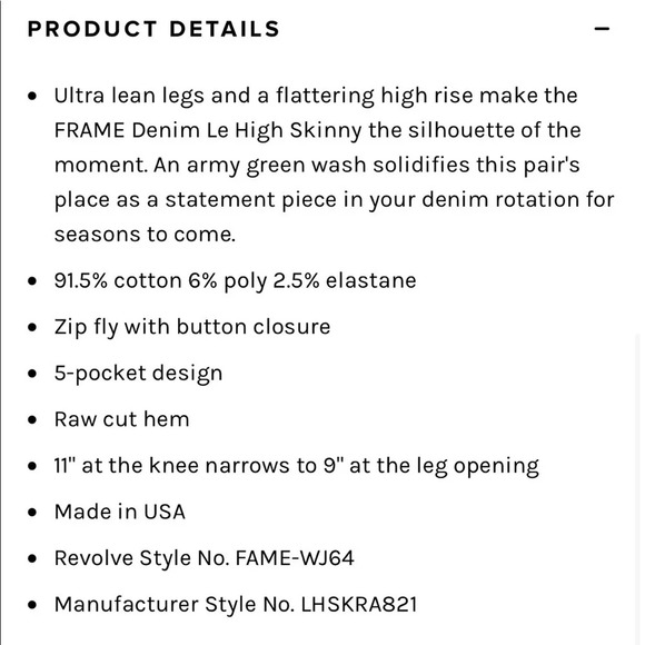 Frame Denim Le Skinny Armee Cargo jeans size 26 - Picture 3 of 11